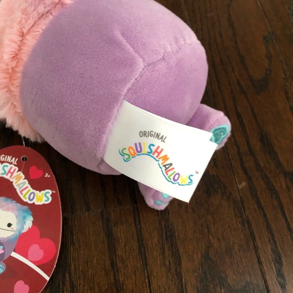 NWT Squishmallows 4.5” Eden the Bigfoot Purple/Blue/Pink w/Heart Embroidery - Picture 7 of 8
